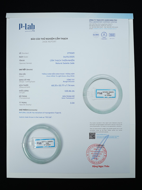 Giấy kiểm định đá quý cho khách sỉ buôn vòng phong thủy